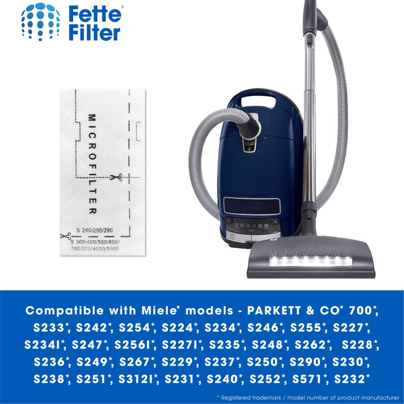 Fette Filter - Air Clean Filter Compatible with Miele Vacuum Cleaner Super 3944711. Pack of 6 - Image 3